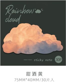 30 Pcs Ins Stijl Rainbow Cloud Leuke Cartoon Memo Pad Sticky Notes Notepad Dagboek School Supply Briefpapier Kawaii Diy Scrapbooking
