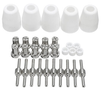 30 Pcs LG-40 PT-31 Plasma Cutter Snijbrander Verbruiksartikelen Accessoires Extended vernikkeld Tips Nozzle Elektroden Shield Cup