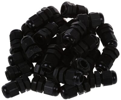 30 Pcs PG7 Waterdichte Connector Gland Zwart Voor 4-7Mm Diameter Kabel