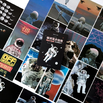 30 Pcs/Set Creative Moon Walk Postcard Astronaut Luminous Writing Greeting Cards Message Card Stationery