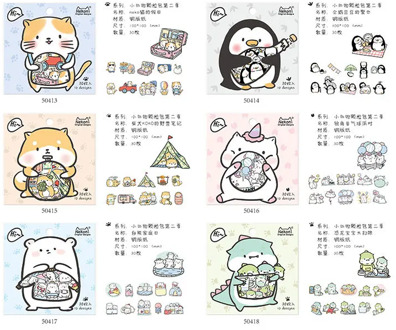 30 pcs/set Korean Import Brand NeKoni Cute Little Animals Stickers Scrapbooking Diy Diary Stationery Stickers