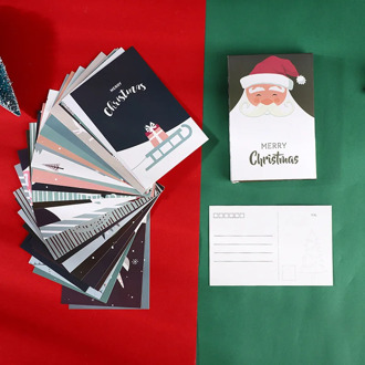 30 Pcs/Set Merry Christmas Santa Claus Postcard DIY Cartoon Greeting Cards Message Card Xmas and New Year Gift