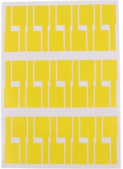 ! 30 Pcs/Sheet Zelfklevende Kabel Sticker Waterdicht Identificatie Kleurrijke Tags 1 Vel geel