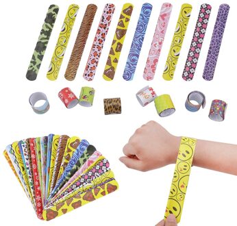 30 Pcs Slap Armbanden Plezier En Super Slap Wrist Bands Met Kleurrijke Harten Dier Patronen Christmas Party Gunsten Voor kids