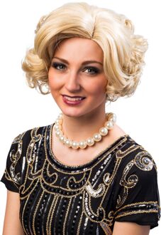 30's Pruik Dames Blond Adriana Blond- Goudblond