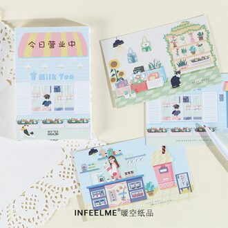 30 Sheets/Set Melk Thee Winkel Open Vandaag Postkaart/Wenskaart/Boodschap Kaart/Verjaardag Envelop kaart