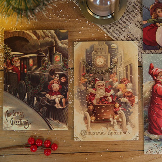 30 Sheets/Set Retro Christmas Greetings Postcards Christmas Eve Greeting Wishing Cards Birthday Gift Card