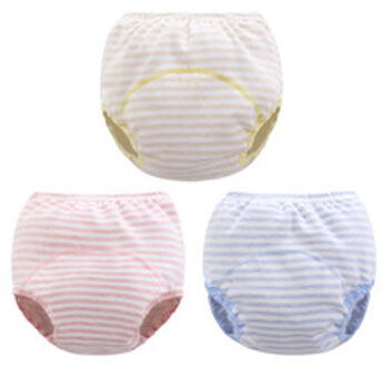 30 stk/partij Hoge QualityBaby Geel/Blauw/Roze Gestreepte Katoenen Leren Broek Doek Luiers Optioneel Drie-trekken Pants1-3Years