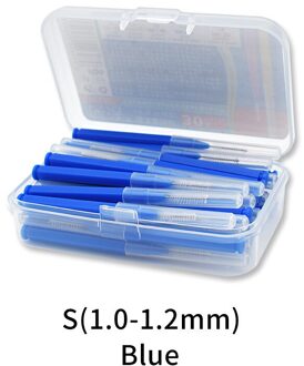 30 Stks/doos I Vorm Rager Denta Floss Interdentale Cleaners Orthodontische Dental Tanden Borstel Tandenstoker Oral Care Tools blauw