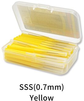 30 Stks/doos I Vorm Rager Denta Floss Interdentale Cleaners Orthodontische Dental Tanden Borstel Tandenstoker Oral Care Tools geel