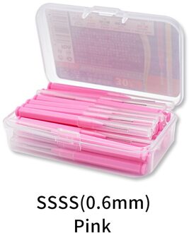 30 Stks/doos I Vorm Rager Denta Floss Interdentale Cleaners Orthodontische Dental Tanden Borstel Tandenstoker Oral Care Tools roze