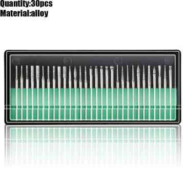 30 Stks/doos Nail Cone Tip Keramische Boren Elektrische Cuticle Schoon Rotary Voor Manicure Pedicure Slijpen Hoofd Sander Tool donker grijs