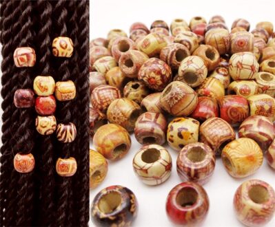 30 stks/pak Afrikaanse Houten haar vlecht dread dreadlock Kralen ringen Hout Kapsels Vlechten Haaraccessoires ca. 5.5mm gat