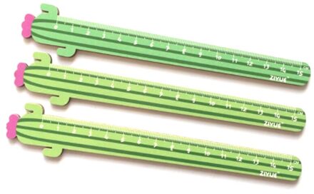 30 Stks/partij 15 Cm Cactus Houten Liniaal Meten Rechte Ruler Tool Briefpapier, Cactus Mooie Houten Rechte Liniaal