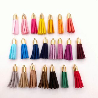 30 Stks/partij 35Mm Gold Top Kwastje Voor Sleutelhanger Mobiel Bandjes Fringe Suede Kwastje Diy Hanger Zomer Sieraden Bevindingen