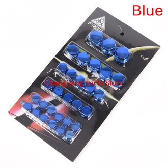 30 Stks/partij Motor Schroef Moer Bout Cap Cover Motorfiets Moer Cover Cap Decoratie Auto Styling Blauw
