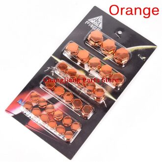 30 Stks/partij Motor Schroef Moer Bout Cap Cover Motorfiets Moer Cover Cap Decoratie Auto Styling Oranje