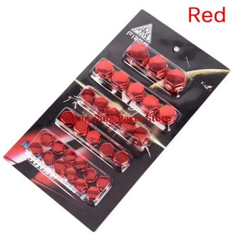 30 Stks/partij Motor Schroef Moer Bout Cap Cover Motorfiets Moer Cover Cap Decoratie Auto Styling rood