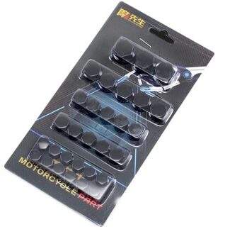 30 Stks/partij Motor Schroef Moer Bout Cap Cover Motorfiets Moer Cover Cap Decoratie Auto Styling zwart