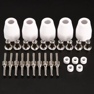 30 stks Plasmasnijder Verbruiksartikelen Uitgebreide Vernikkeld Elektroden Nozzles Voor LG-40 PT-31 Torch CUT40 312 Snijmachines