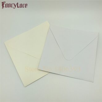 30 stks/set 16*16 cm Vintage Ivoor Witte Kaart Blanco Papier Venster Enveloppen Huwelijksuitnodiging Envelop Cadeau Envelop 2 kleuren 2 Size wit / 136x198mm