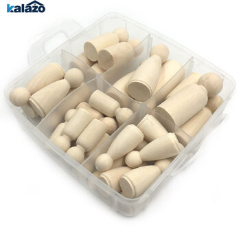 30 stks Verschillende Grootte Handgemaakte Onvoltooide Houten Familie Peg Poppen Speelgoed DIY craft supplies kids Baby Bijtring