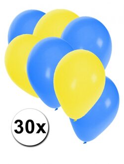 30 stuks blauwe en gele ballonnen - Ballonnen Multikleur