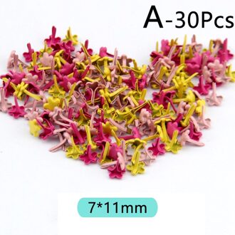 30 Stuks Mix Patroon Mini Metalen Brads Diy Handgemaakte Scrapbooking Ambachten Accessoires Voor Home Decor Versiering Sluiting Brad