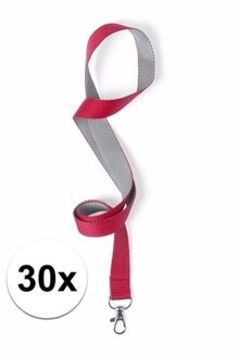 30 stuks rood/grijze keycords - 50 cm - lanyards