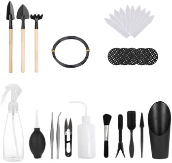 30 Stuks Van Vetplant Planten Gereedschap Mini Tuin Hand Tool Set Voor Plant Zorg Indoor Mini Fairy Garden zwart