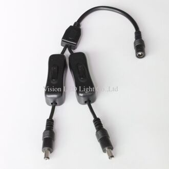 30 Stuks Veel, 1 Ingang 2 Uitgang Dc Splitter Met Aan/Uit Functie, ul-goedkeuring Kabel/Cords, 5.5x2.1mm