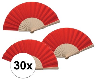 30 stuks zomerse Spaanse waaier rood