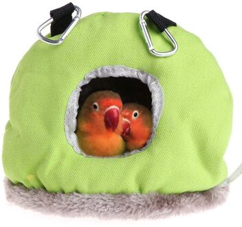 30 # Warm Vogel Bed Huis Hut Opknoping Kooi Pluche Vogel Hamster Parrot Plus Fluwelen Verdikking Herfst En Winter warm Katoen Nest groen / S