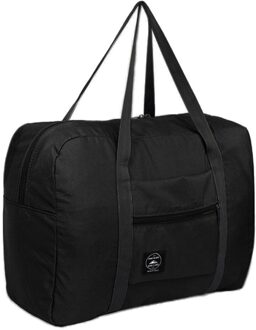 30 # Waterdichte Nylon Reistassen Vrouwen Mannen Grote Capaciteit Opvouwbare Plunjezak Organizer Verpakking Cubes Bagage Meisje Weekend Bag zwart