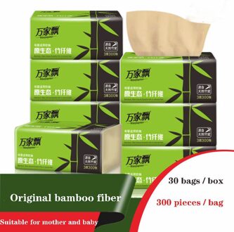 30 Zakken/doos Van Bamboe Pulp Papier Bamboevezel Natuurlijke Kleur Papieren Handdoek Volledige Box Van Huishoudelijke Commerciële Servet