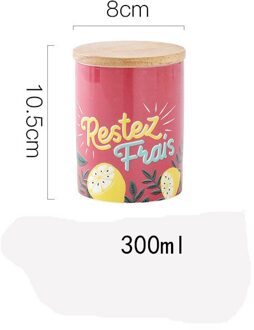 300-1100Ml Keramische Opslag Potten Houten Deksels Thee Verzegelde Koffie Suiker Bussen Keuken Benodigdheden Container Thee Pot Graan organizer 300ml