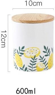 300-1100Ml Keramische Opslag Potten Houten Deksels Thee Verzegelde Koffie Suiker Bussen Keuken Benodigdheden Container Thee Pot Graan organizer 600ml