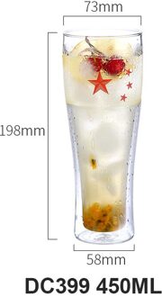 300/400/450Ml Dubbele Glas Creatieve Thuis Koffie Cup Pyrex Mok Koud Bier Cups Voor U Te Sturen uw Vrienden DC399-450ML