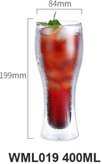 300/400/450Ml Dubbele Glas Creatieve Thuis Koffie Cup Pyrex Mok Koud Bier Cups Voor U Te Sturen uw Vrienden WML019-400ML
