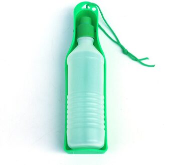300/500Ml Outdoor Draagbare Hond Flessen Camping Reizen Kom Voeden Dispenser Opvouwbare Tank Drinken groen / 300ml