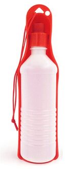 300/500Ml Outdoor Draagbare Hond Flessen Camping Reizen Kom Voeden Dispenser Opvouwbare Tank Drinken rood / 500ml