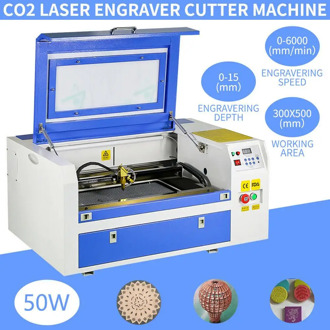 300*500mm 50W CO2 Laser Engraving Cutting Machine USB Port Laser Cutter Engraver Machine 110V/220V