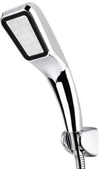 300 Kleine Gaatjes Druk Water Booster Saving Vierkante Douchekop Handheld Abs Baden Sproeier Spa Badkamer Handdouche Filter zilver hoofd