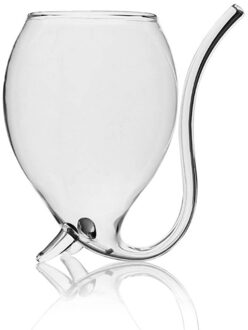 300 Ml 2 Stuks Duivel Rode Wijn Glas Transparante Beker Mok Met Ingebouwde Drinken Buis Stro Water Cup voor Thuis Bar