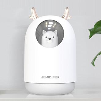 300 Ml Auto Stoom Luchtbevochtiger Led Licht Usb Air Aromatherapie Aroma Essentiële Olie Diffuser wit