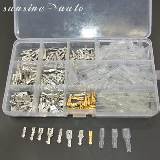 300 stks 2.2/2.8/4.8/6.3mm Geïsoleerde Elektrische Draad Crimp Terminal Spade Connector Assortiment Set