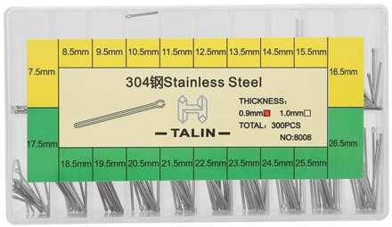 300 Stks/doos 0.9/1.0Mm Horloge Armband Split Pins Horloge Strap Connector Lente Bars Rvs Horloge Reparatie Deel accessoires 0.9mm 7.5 to 26.5mm