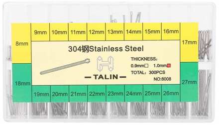 300 Stks/doos 0.9/1.0Mm Horloge Armband Split Pins Horloge Strap Connector Lente Bars Rvs Horloge Reparatie Deel accessoires 1.0mm 8 to 27mm