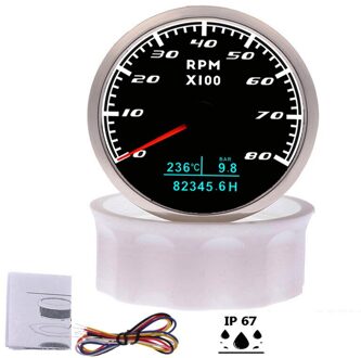 3000/6000/8000 Rpm Toerenteller Gauge Waterdichte 3 In 1 Multifunctionele Tacho Meter Water Temperatuur Olie Druk Voor boot Auto 8000rpm BS