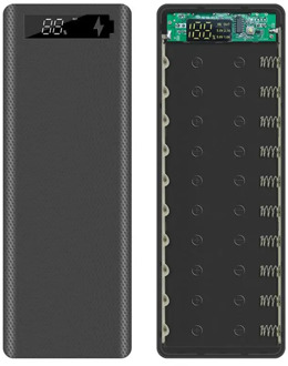 30000mAh Micro Type C Dual USB Ports DIY Powerbank Case 10*18650 Battery Digital Display Power Bank Kit External Charger Box